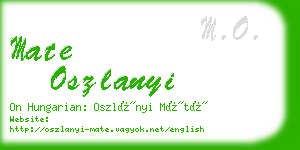 mate oszlanyi business card